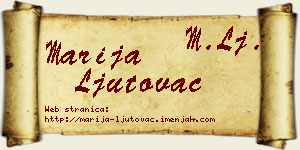 Marija Ljutovac vizit kartica